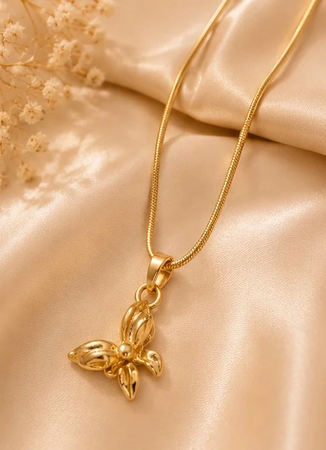 Golden Butterfly Pendant Necklace