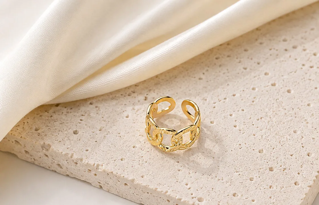Golden Chain Link Ring