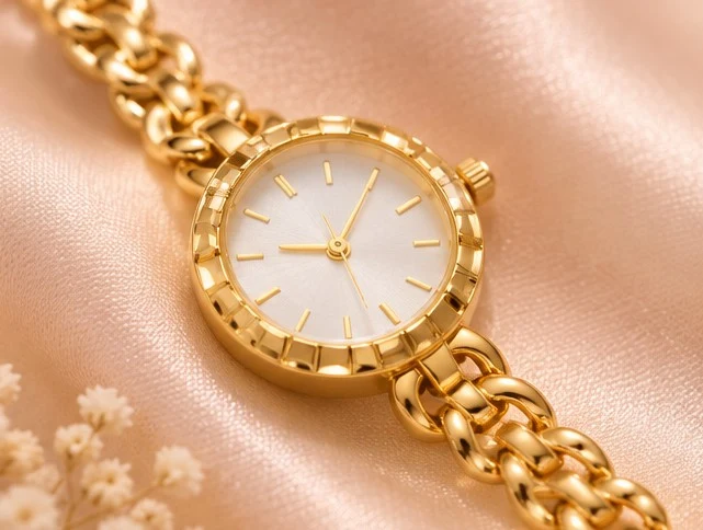 Pearl Dial Gold Bangle Watch