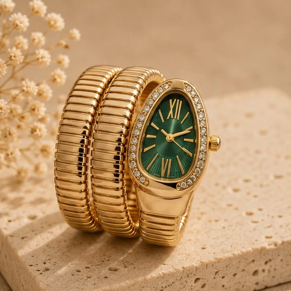 Serpentine Chain Gold Watch